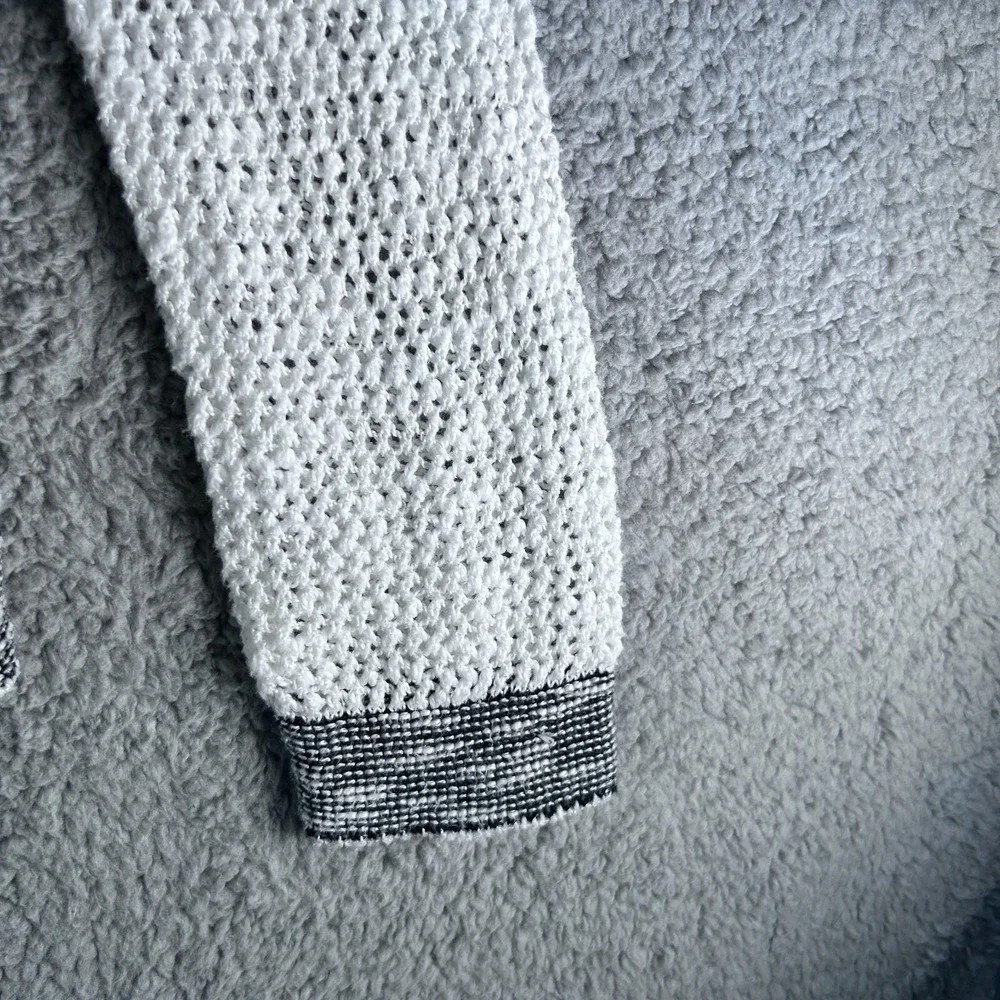 A.N.A Sweater Women Large Black White‎ Long Sleeves A New Approach Blend Cotton
